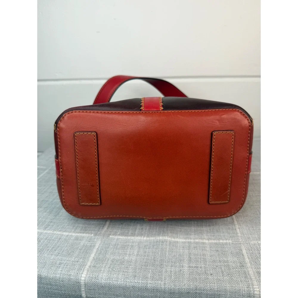 FRYE Ilana‎ Red Color Block Bucket Hobo Bag Purse RARE Boho Western